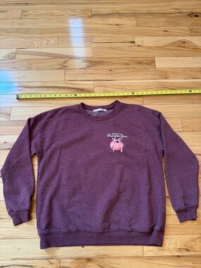 Altar'd State Maroon Crewneck Sweatshirt with Pink/orange Fruit Graphic
